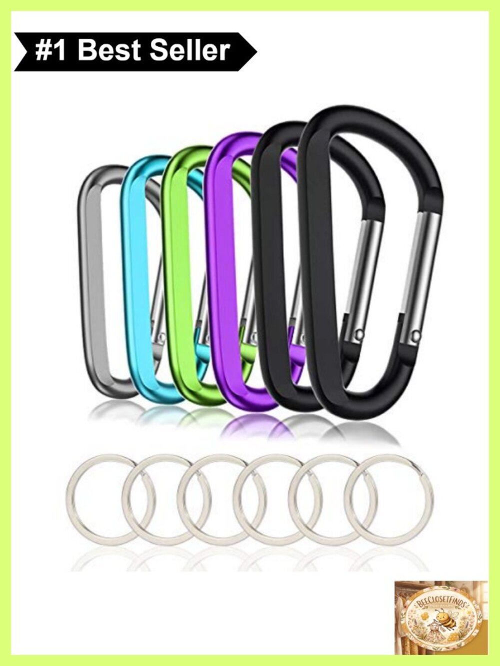 Aluminum D Ring Carabiner Clip Keychain Hook 3in Spring Gate